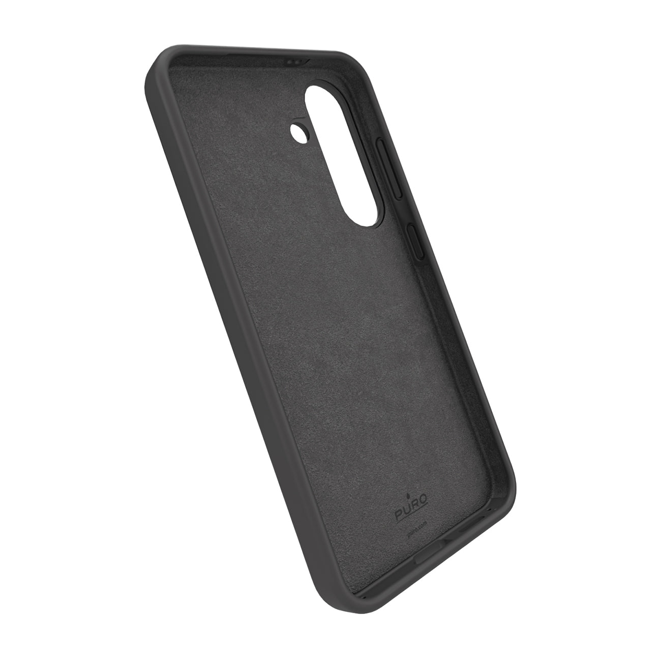 Puro Icon silikoninis dėklas Samsung Galaxy S25 – juodas