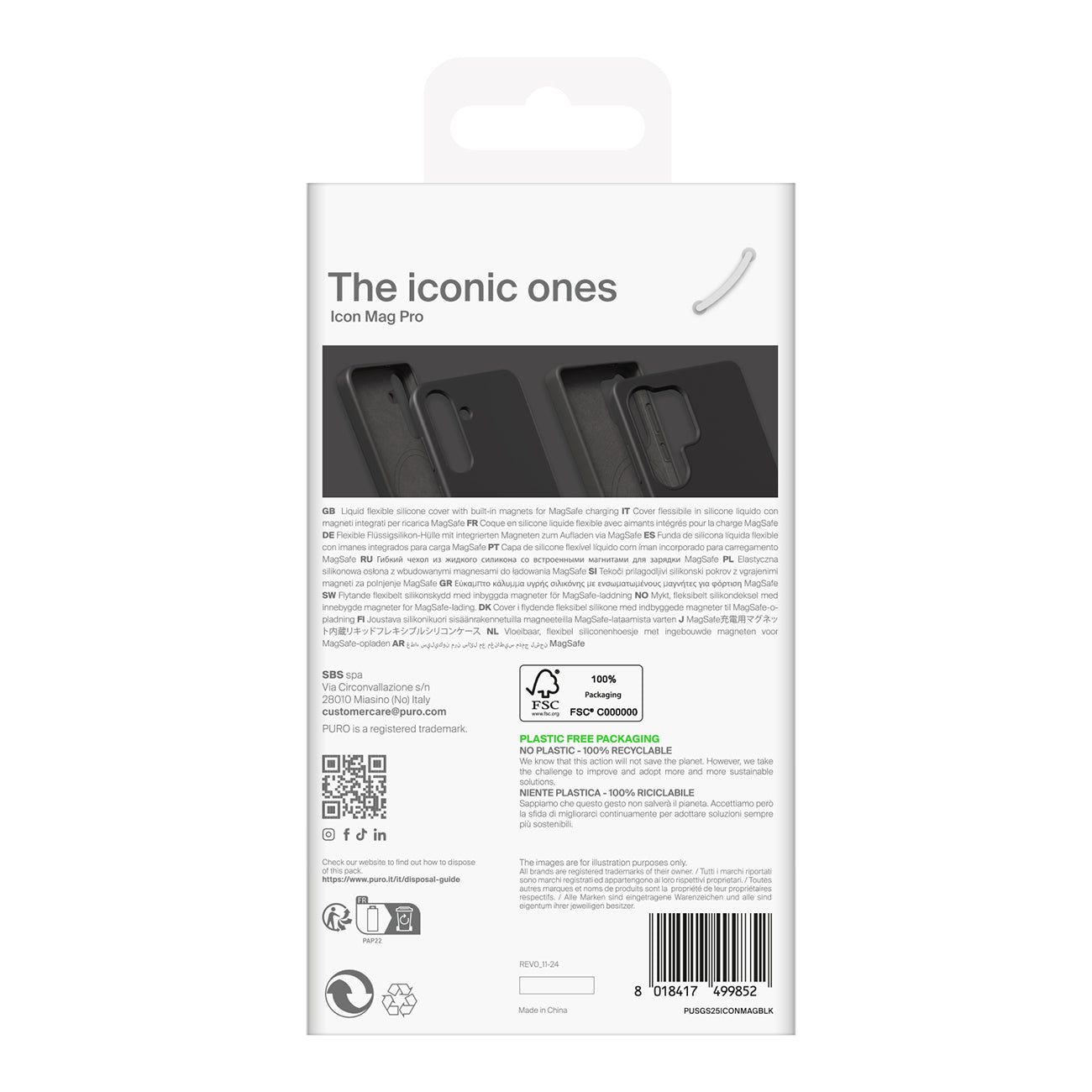 Puro Icon Mag MagSafe dėklas Galaxy S25 Ultra – juodas