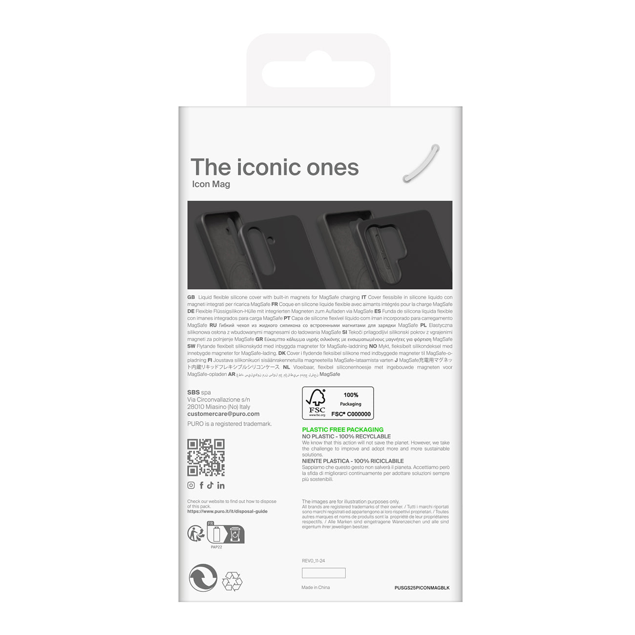 Puro Icon Mag MagSafe dėklas Samsung Galaxy S25+ – juodas