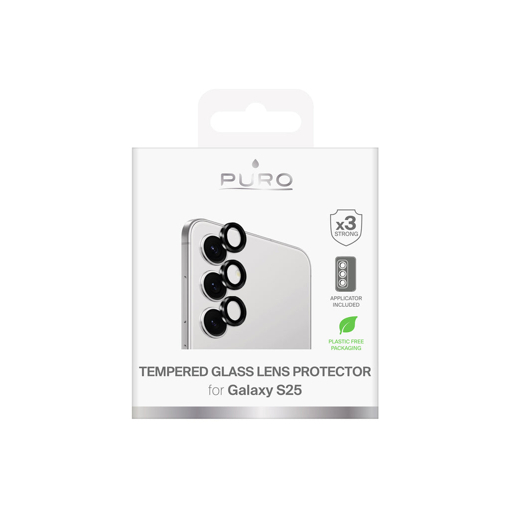 Grūdintas stiklas Samsung Galaxy S25 kameros objektyvui (Puro)