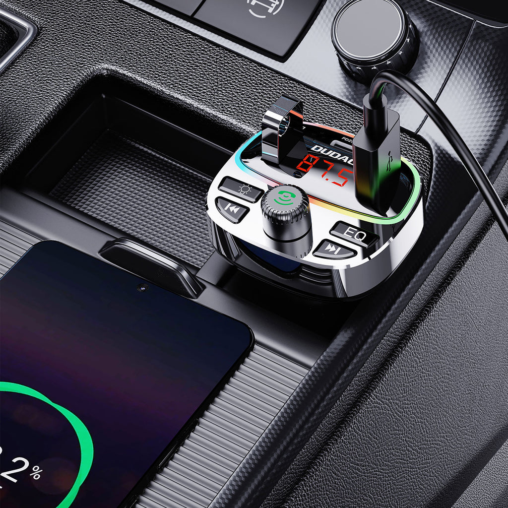 Dudao R2PRO+ siųstuvas su PD25W Bluetooth 5.3 RGB įkrovimo prievadais – juodas ir sidabrinis -- Audio Adapters