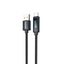 Dudao L7T Laidas USB-A - USB-C 66W su LED ekranu 1m juodas