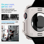 „Spigen“ tvirtas šarvų dirželis, skirtas Apple Watch 10 46 mm – smėlio spalvos