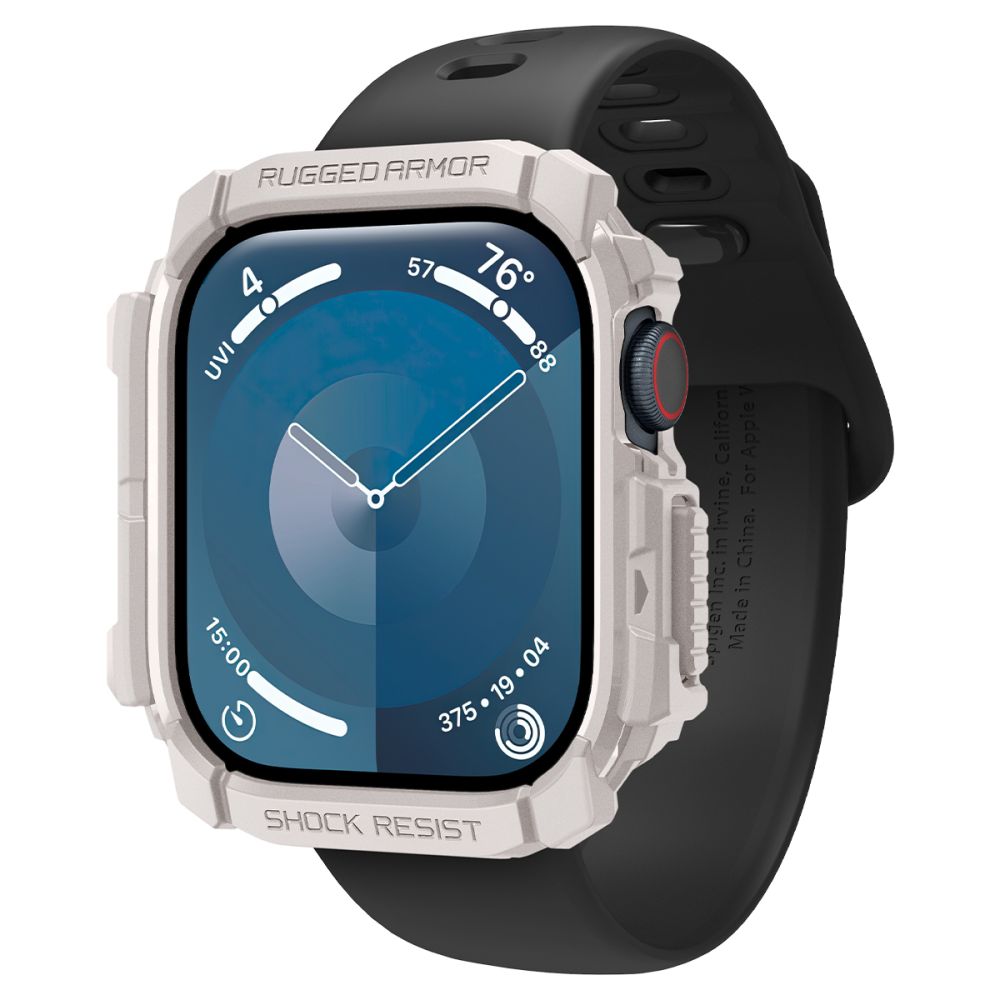 „Spigen“ tvirtas šarvų dirželis, skirtas Apple Watch 10 46 mm – smėlio spalvos