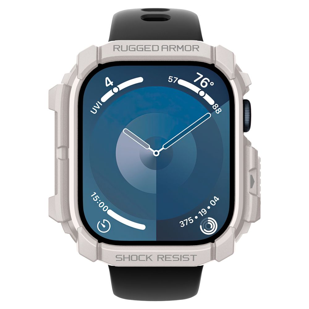„Spigen“ tvirtas šarvų dirželis, skirtas Apple Watch 10 46 mm – smėlio spalvos