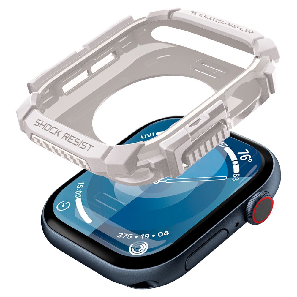 „Spigen“ tvirtas šarvų dirželis, skirtas Apple Watch 10 46 mm – smėlio spalvos