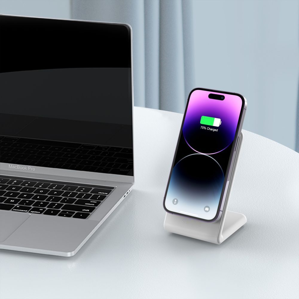 Tech-Protect QI15W-A38 MagSafe belaidis įkroviklis - baltas -- Cell phone chargers