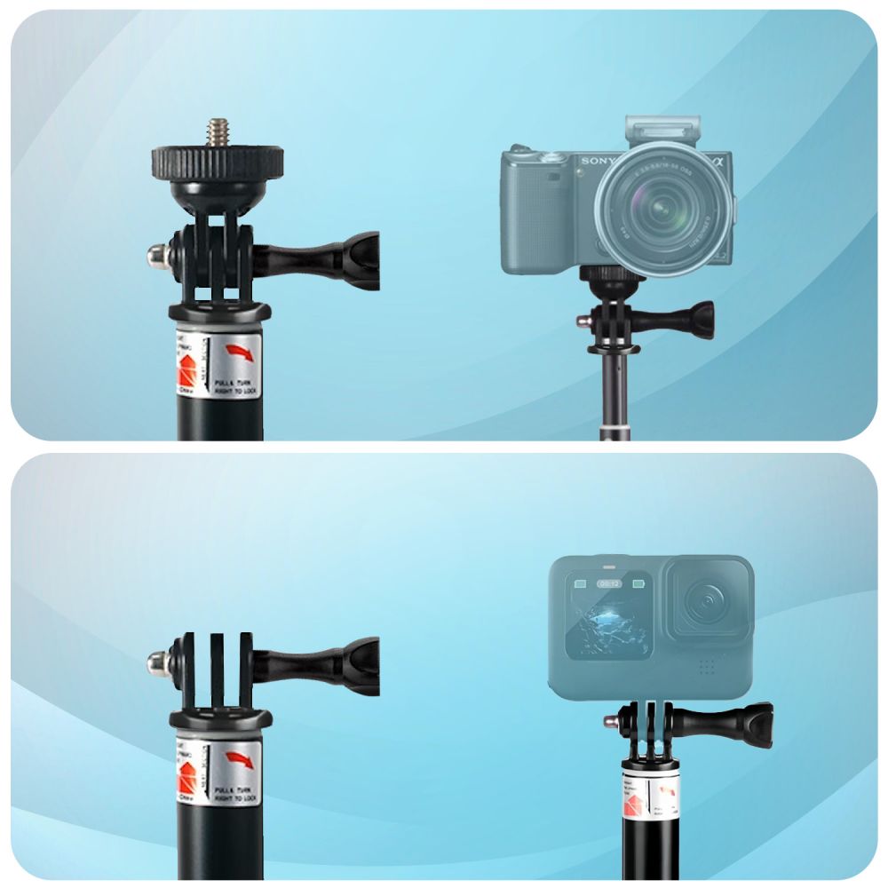 Tech-Protect GA100 monopadas ir asmenukių lazda GoPro / DJI juodas -- Cell phone holders