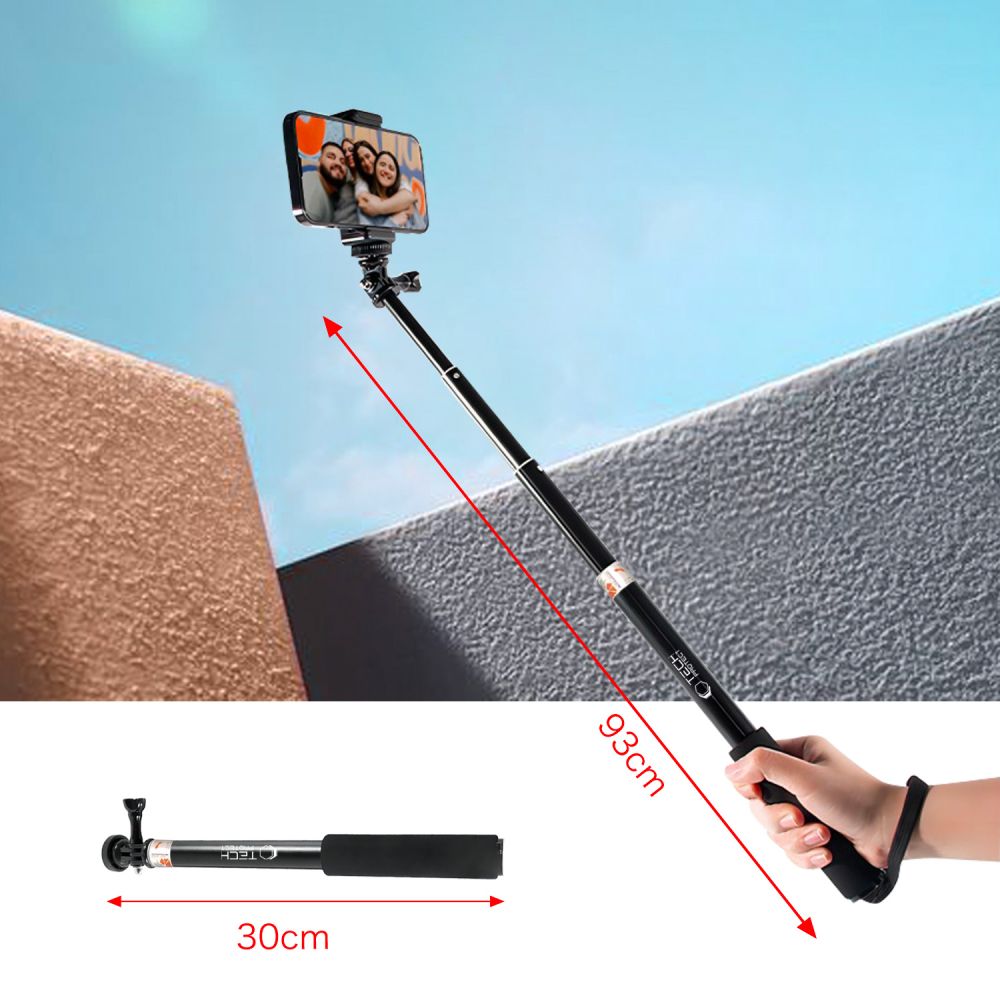 Tech-Protect GA100 monopadas ir asmenukių lazda GoPro / DJI juodas -- Cell phone holders