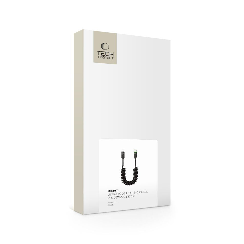 Tech-Protect UB20T Ultraboost USB Type-C laidas PD100W/5A 180cm - juodas -- Cell phone cables