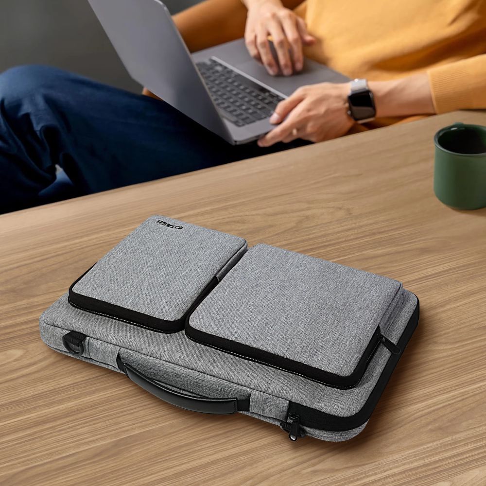 15-16 Tech-Protect Defender Bag Nešiojamojo Kompiuterio Krepšys - Pilkas -- Laptop Bags