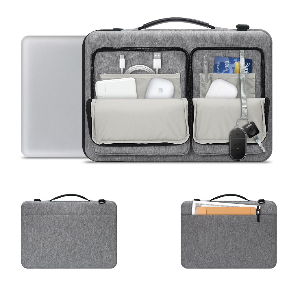 15-16 Tech-Protect Defender Bag Nešiojamojo Kompiuterio Krepšys - Pilkas -- Laptop Bags