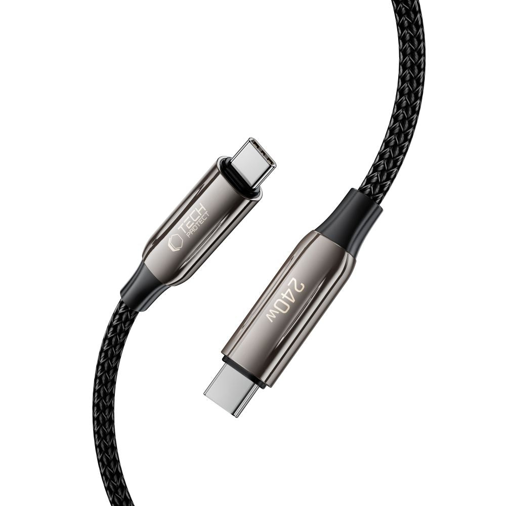 Tech-Protect UB10T Ultraboost USB-C laidas PD240W/QC4.0 100cm - juodas -- Cell phone cables