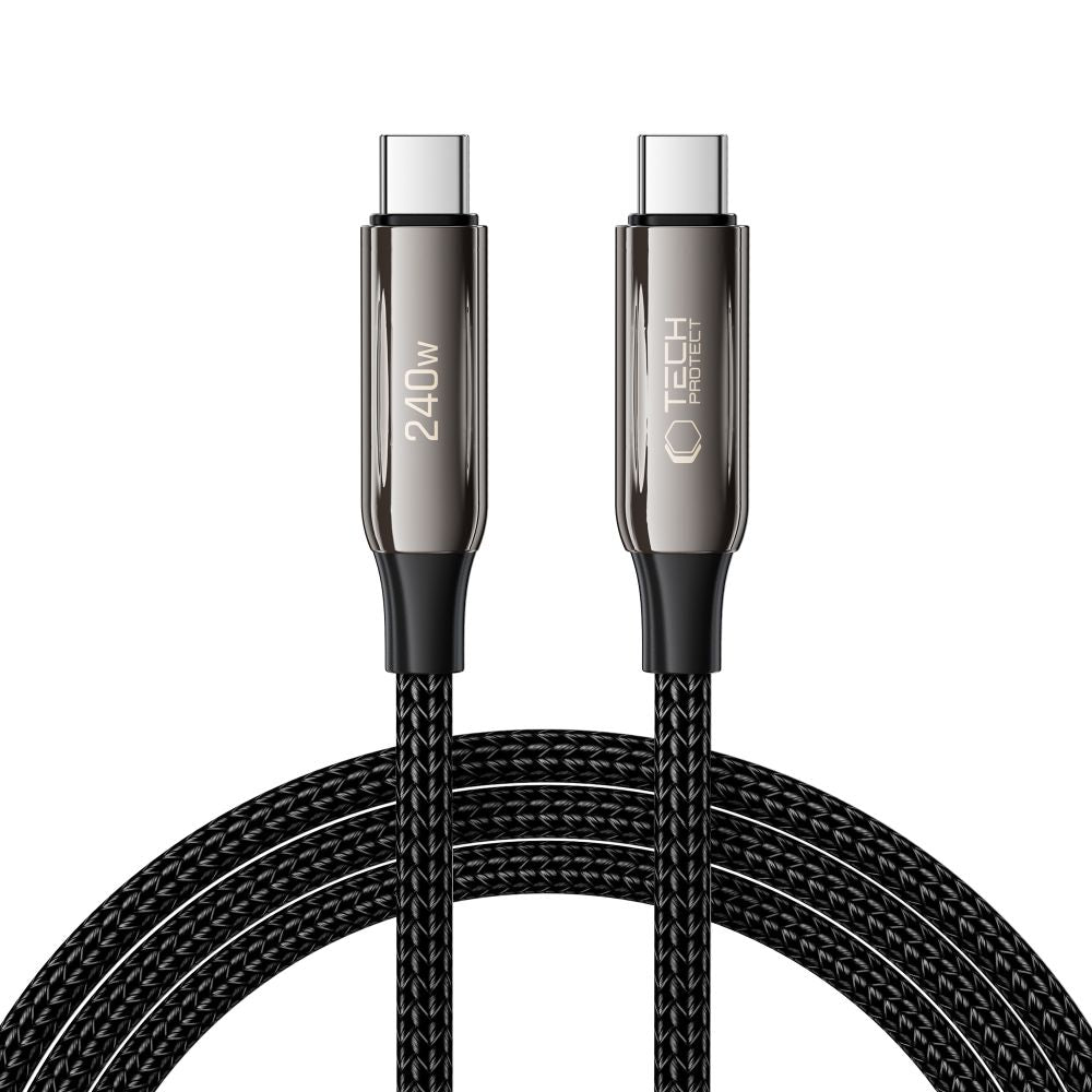 Tech-Protect UB10T Ultraboost USB-C laidas PD240W/QC4.0 200cm - juodas -- Cell phone cables