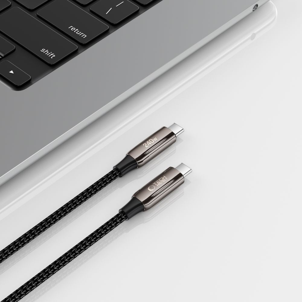 Tech-Protect UB10T Ultraboost USB-C laidas PD240W/QC4.0 200cm - juodas -- Cell phone cables