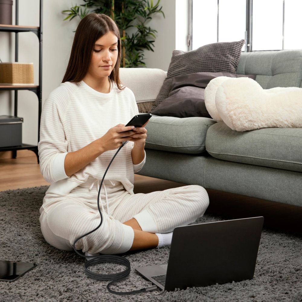 Tech-Protect UB10T Ultraboost USB-C laidas PD240W/QC4.0 200cm - juodas -- Cell phone cables