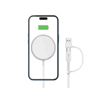 Tech-Protect QI15W-A44 magnetinis belaidis įkroviklis su MagSafe - baltas -- Cell phone chargers
