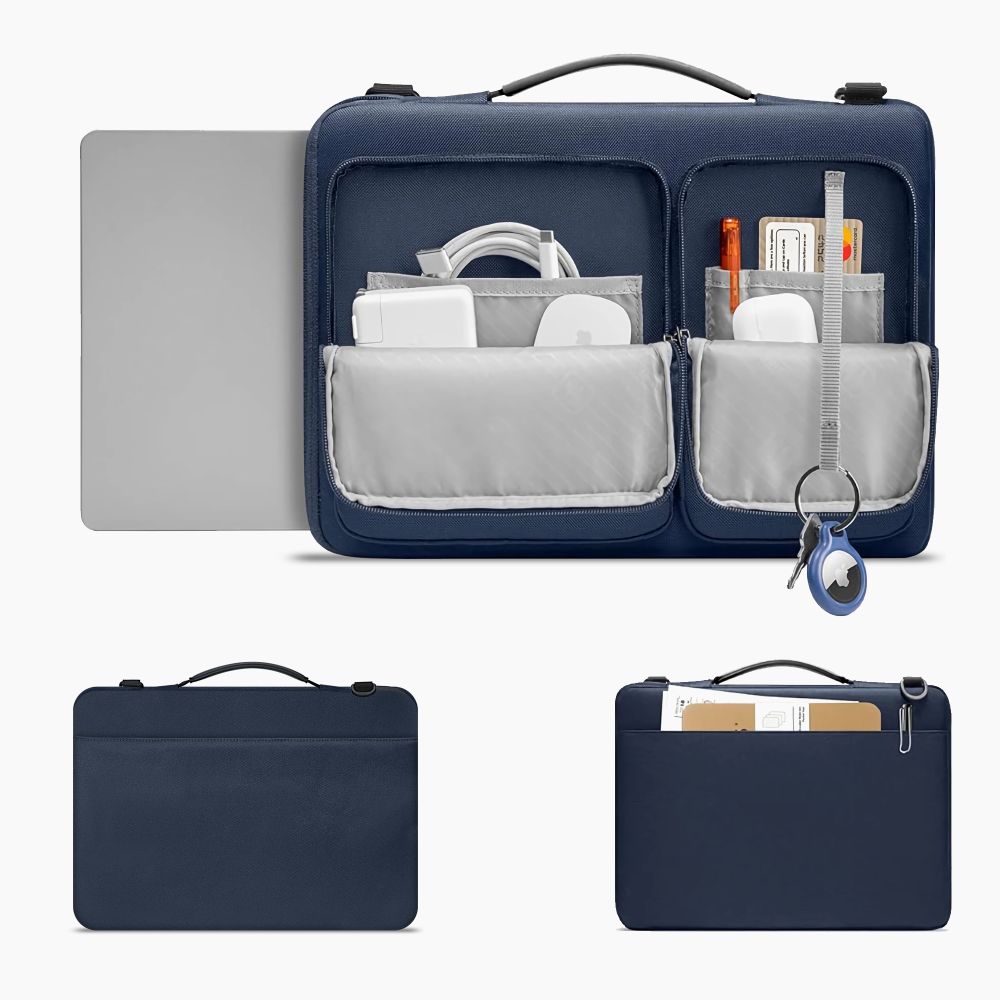 15-16 Tech-Protect Defender Bag Nešiojamojo Kompiuterio Krepšys - Mėlynas -- Laptop Bags