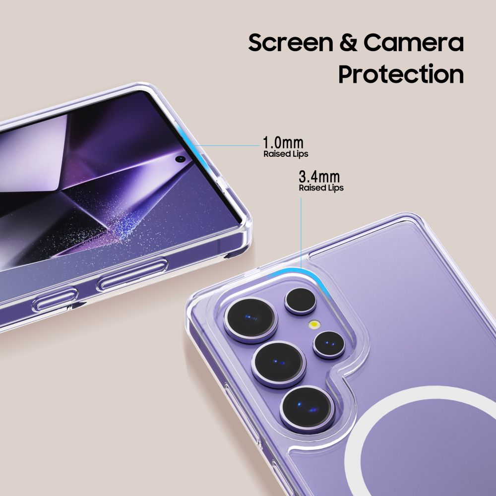 Tech-Protect FlexAir Hybrid MagSafe Dėklas, skirtas Samsung Galaxy S25 Ultra – skaidrus -- Samsung Galaxy S25 Ultra