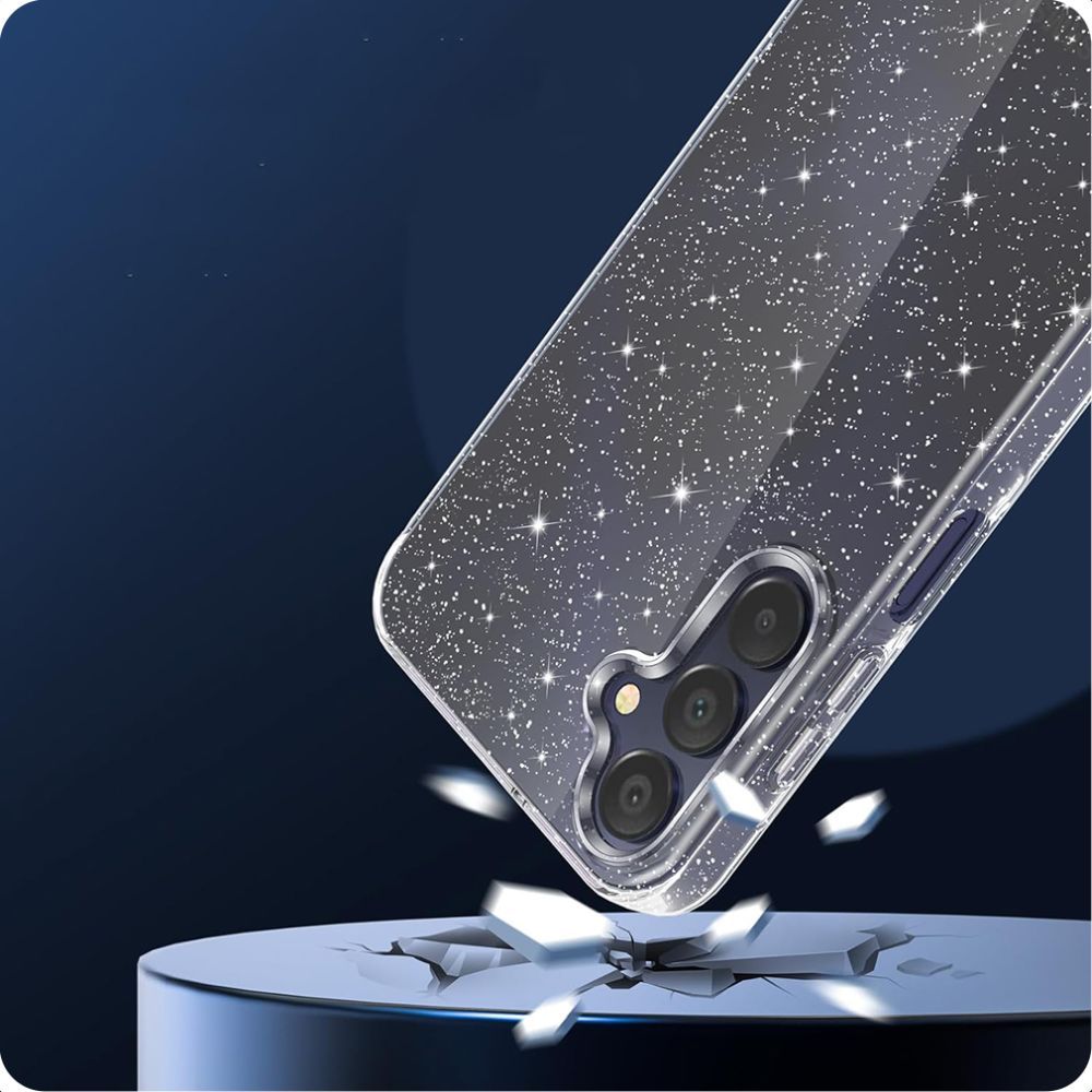 Tech-Protect FlexAir dėklas Galaxy S25 – skaidrus su blizgučiais -- Samsung Galaxy S25