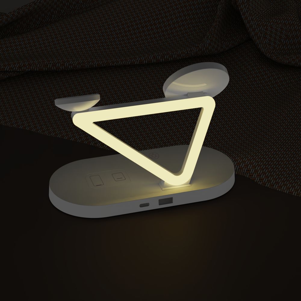Tech-Protect 3in1 belaidis įkroviklis su MagSafe Apple įrenginiams QI15W-A41 - baltas -- Cell phone chargers
