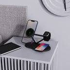 Tech-Protect 3in1 belaidis įkroviklis su MagSafe Apple įrenginiams QI15W-A41 - juodas -- Cell phone chargers