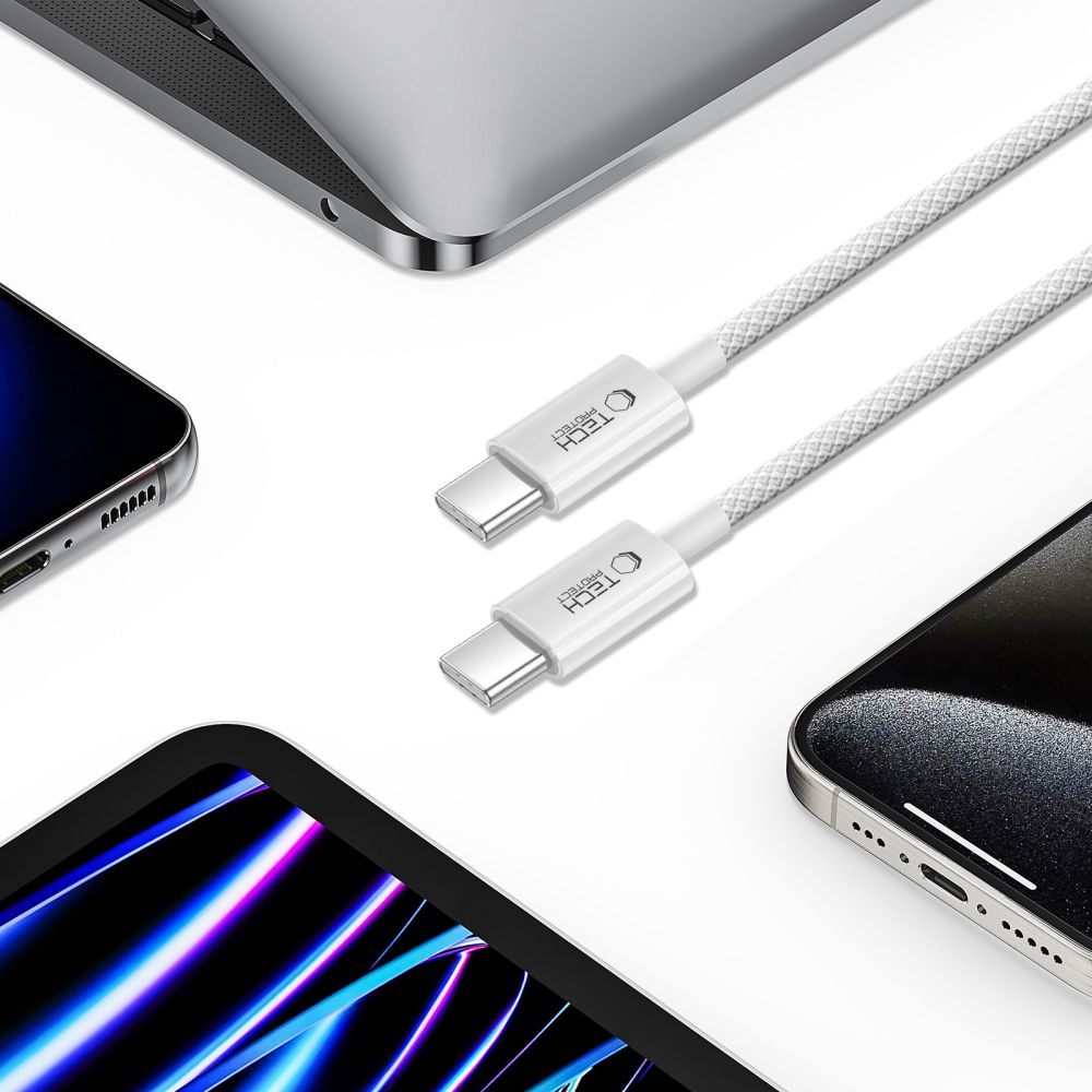 Tech-Protect Ultraboost Lite USB-C laidas PD60W/3A 100 cm - pilkas -- Cell phone cables