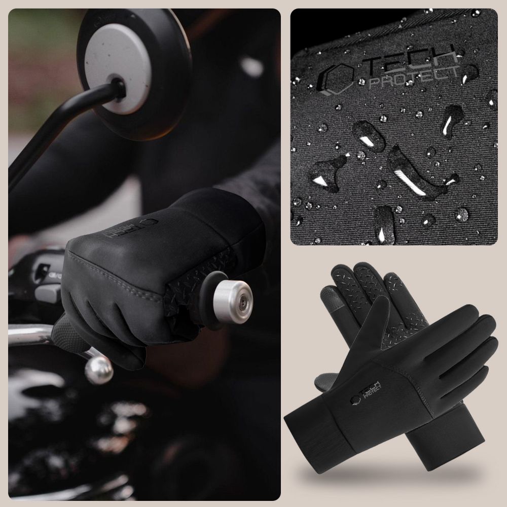 Tech-Protect WG01 Pirštinės su jutikliniais galiukais L - Juodos -- Bicycle Gloves