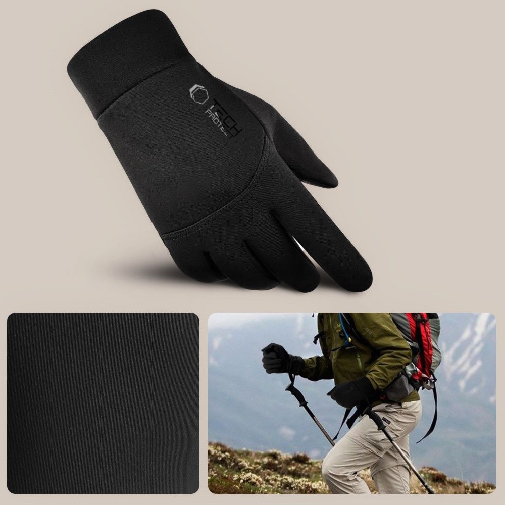 Tech-Protect WG01 Pirštinės su jutikliniais galiukais L - Juodos -- Bicycle Gloves
