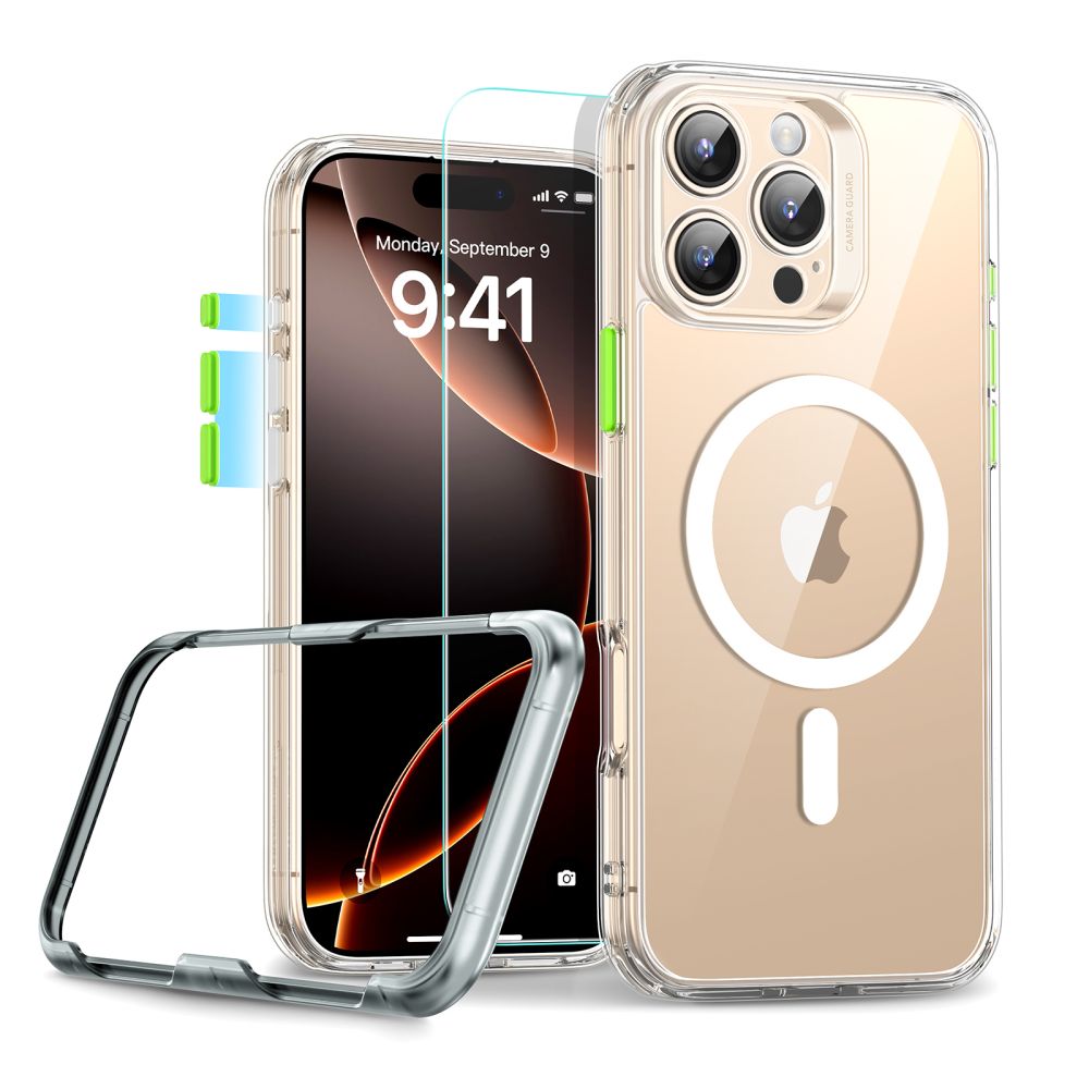 ESR Classic Pro MagSafe dėklas iPhone 16 Pro Max + stiklas (skaidrus) -- iPhone 16 Pro Max