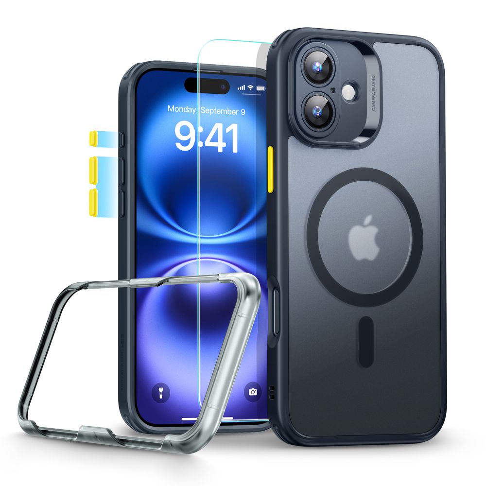 ESR MagSafe dėklas iPhone 16 + grūdintas stiklas – juodas -- iPhone 16