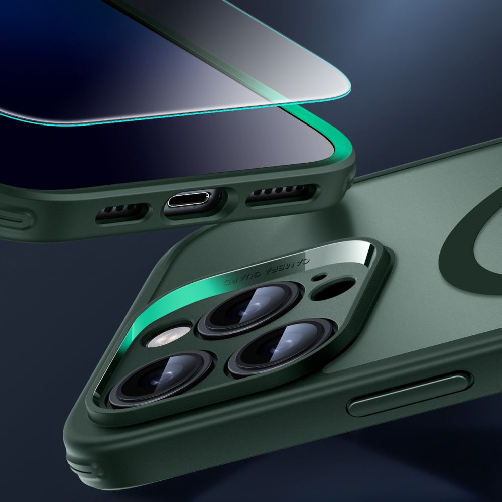 ESR MagSafe dėklas iPhone 16 Pro Max + stiklas – žalias -- iPhone 16 Pro Max