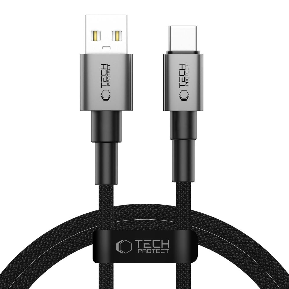 Tech-Protect UltraBoost DNA USB-A / USB-C Laidas 15W/3A 100cm - pilkas -- Cell phone cables