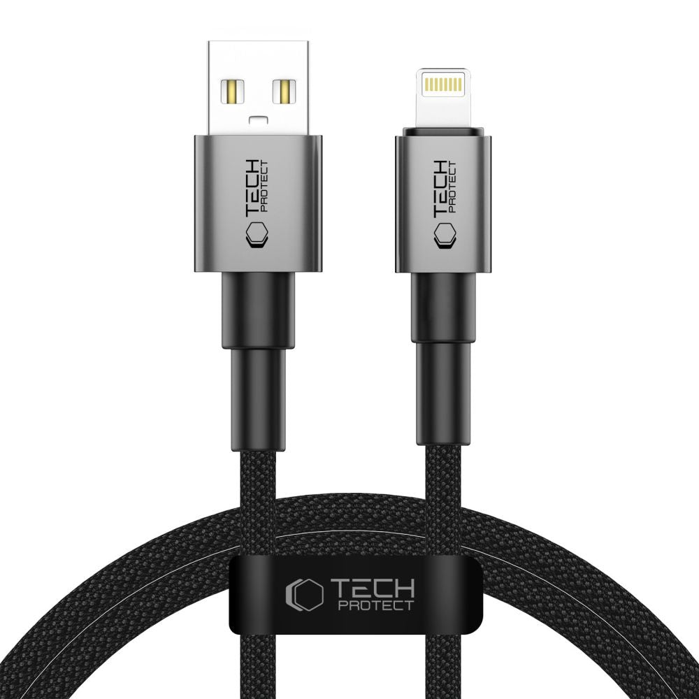 Tech-Protect UltraBoost DNA USB-A / Lightning Laidas 15W/2.4A 100 cm - pilkas -- Cell phone cables