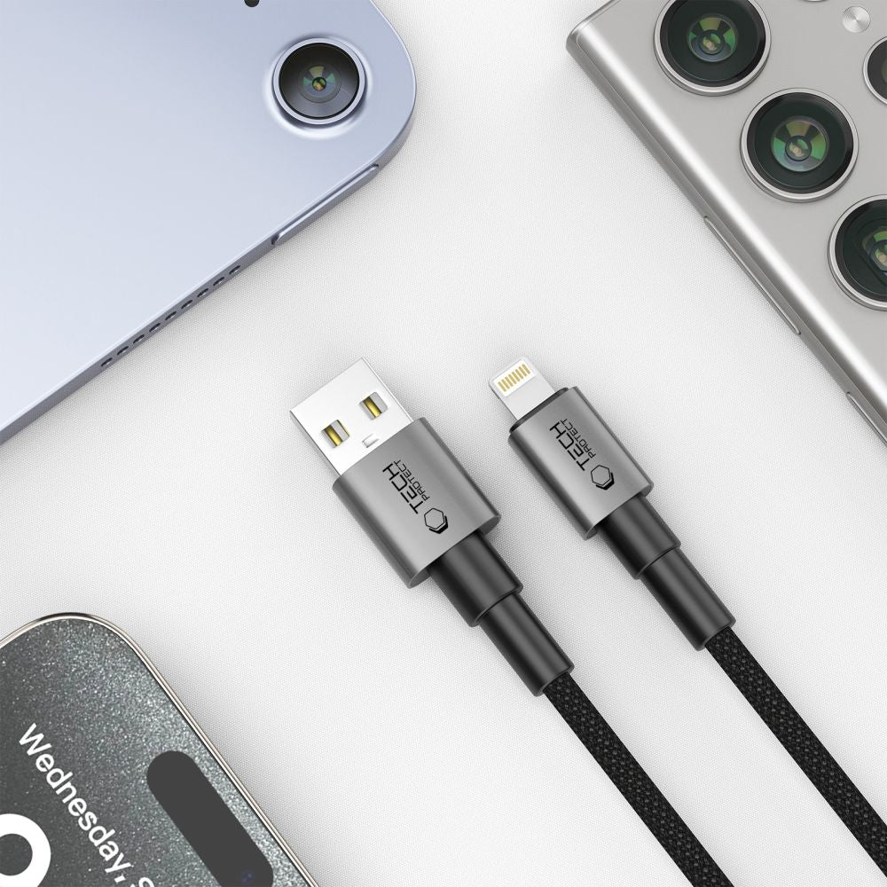 Tech-Protect UltraBoost DNA USB-A / Lightning Laidas 15W/2.4A 100 cm - pilkas -- Cell phone cables