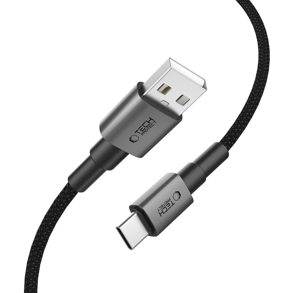 Tech-Protect UltraBoost DNA USB-A / USB-C Laidas 15W/3A 200cm - pilkas -- Cell phone cables