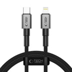 Tech-Protect UltraBoost DNA USB-C / Lightning PD27W/3A Laidas 100 cm - pilkas -- Cell phone cables