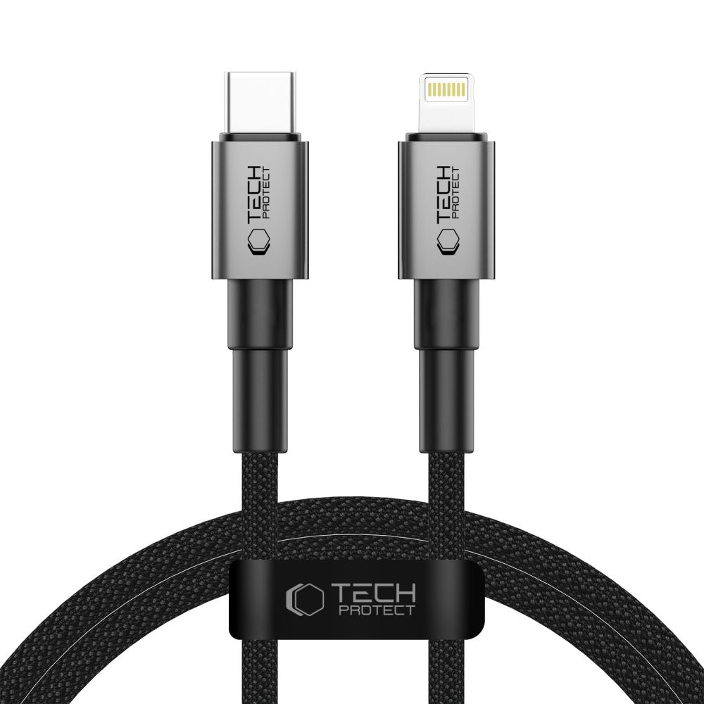 Tech-Protect UltraBoost DNA USB-C / Lightning PD27W/3A Laidas 100 cm - pilkas -- Cell phone cables
