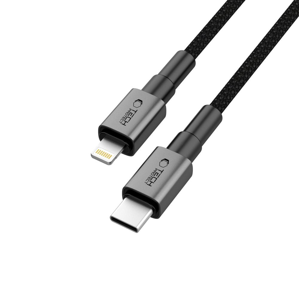 Tech-Protect UltraBoost DNA USB-C / Lightning PD27W/3A Laidas 100 cm - pilkas -- Cell phone cables