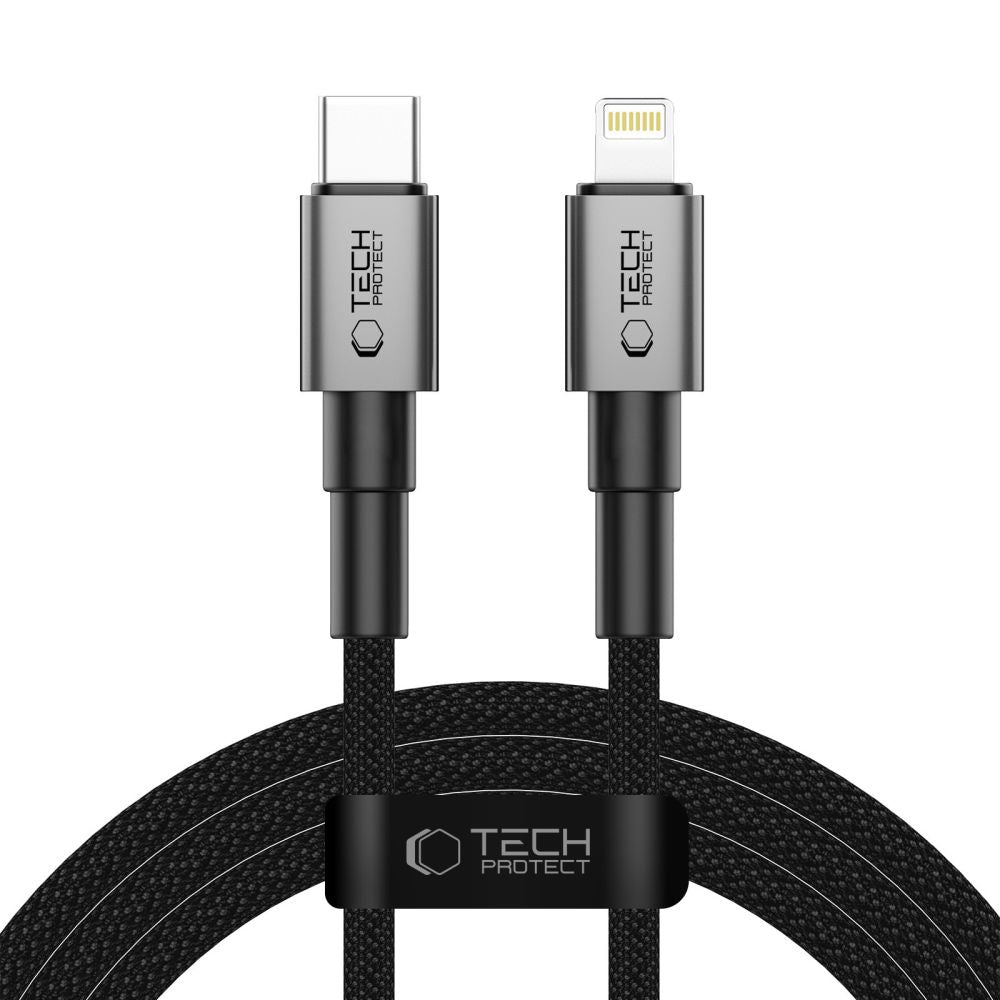 Tech-Protect Ultraboost DNA USB-C / Lightning PD27W/3A Laidas 200 cm - pilkas -- Cell phone cables