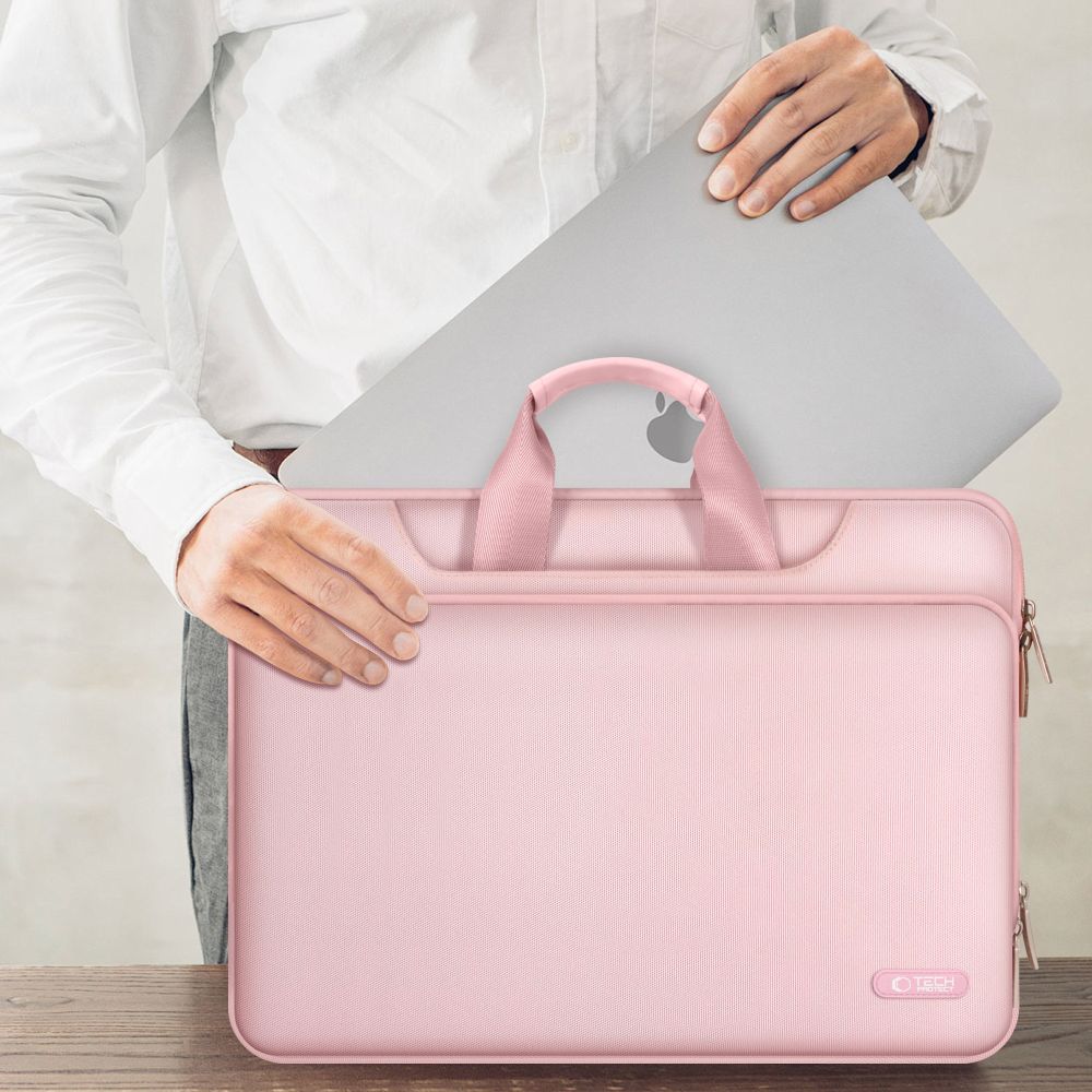 Tech-Protect Pocket 15-16 Nešiojamojo Kompiuterio Krepšys - Rožinis -- Laptop Bags
