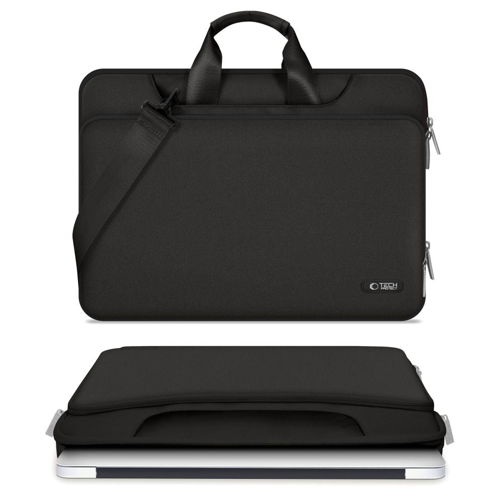 15-16 Tech-Protect Pocket Nešiojamojo Kompiuterio Krepšys - Juodas -- Laptop Bags