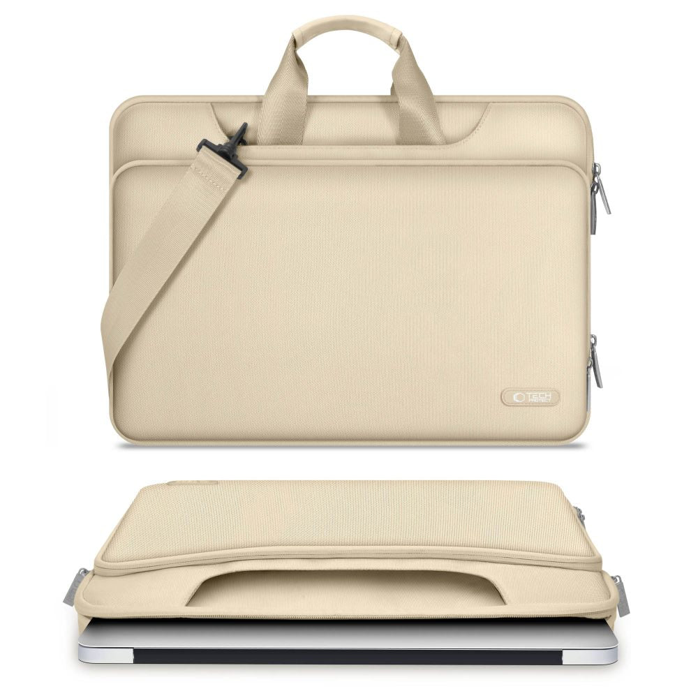 15-16 Tech-Protect Pocket Nešiojamojo Kompiuterio Krepšys - Smėlio -- Laptop Bags