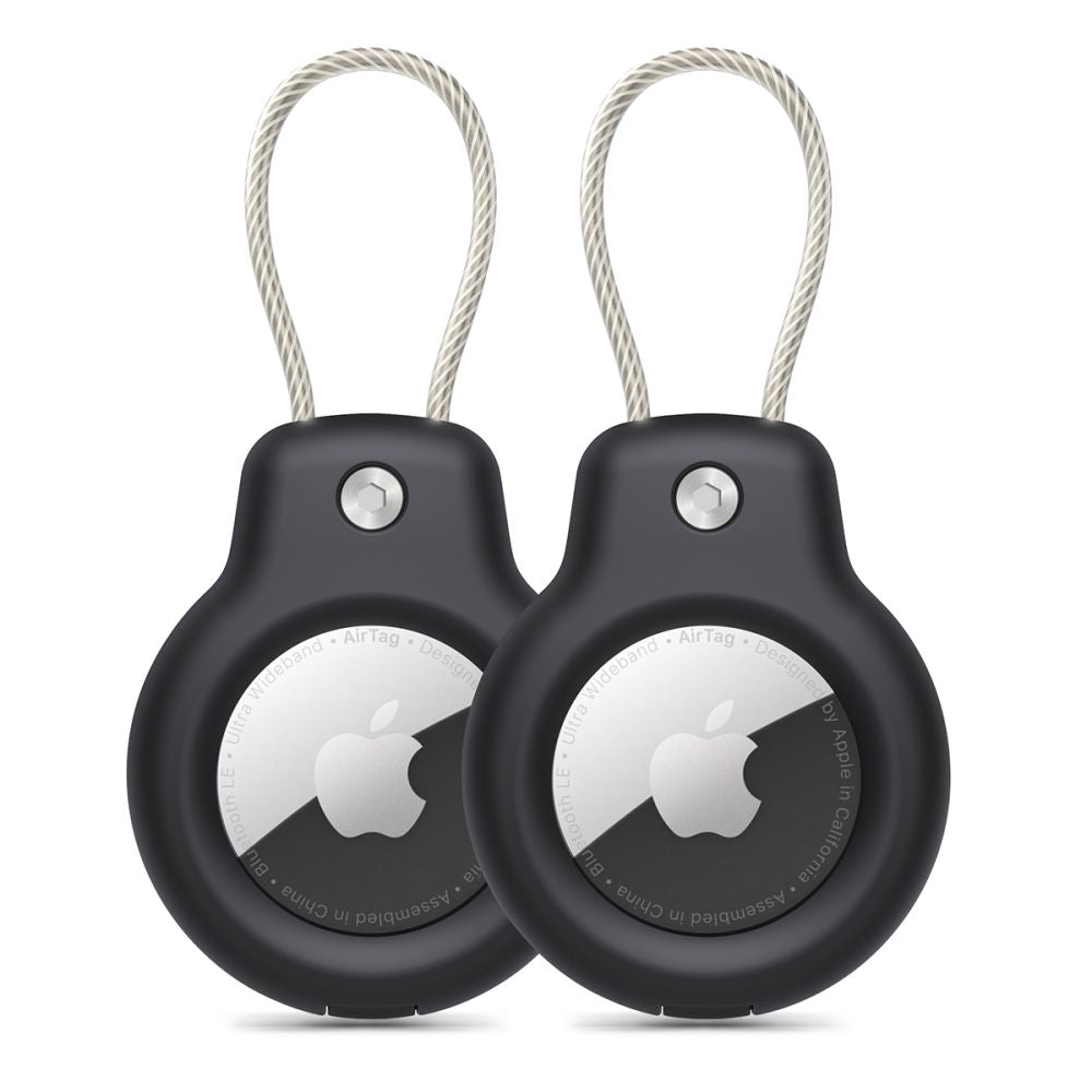 Tech-Protect Rough Vein AirTag dėklas, 2 vnt. – juodas -- Apple AirTag