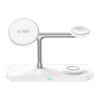 Tech-Protect 3in1 belaidis įkroviklis su MagSafe Apple įrenginiams QI15W-A45 - baltas -- Cell phone chargers