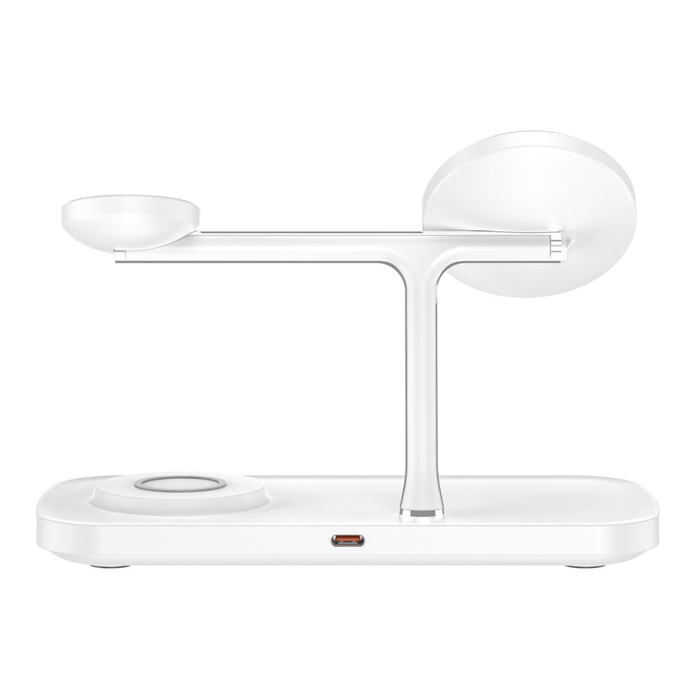 Tech-Protect 3in1 belaidis įkroviklis su MagSafe Apple įrenginiams QI15W-A45 - baltas -- Cell phone chargers