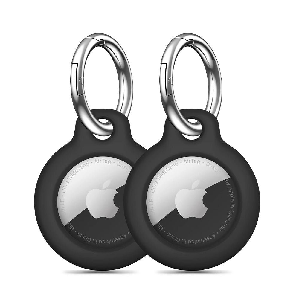 Tech-Protect Rough dėklas su karabinu AirTag – juodas, 2 vnt. -- Apple AirTag