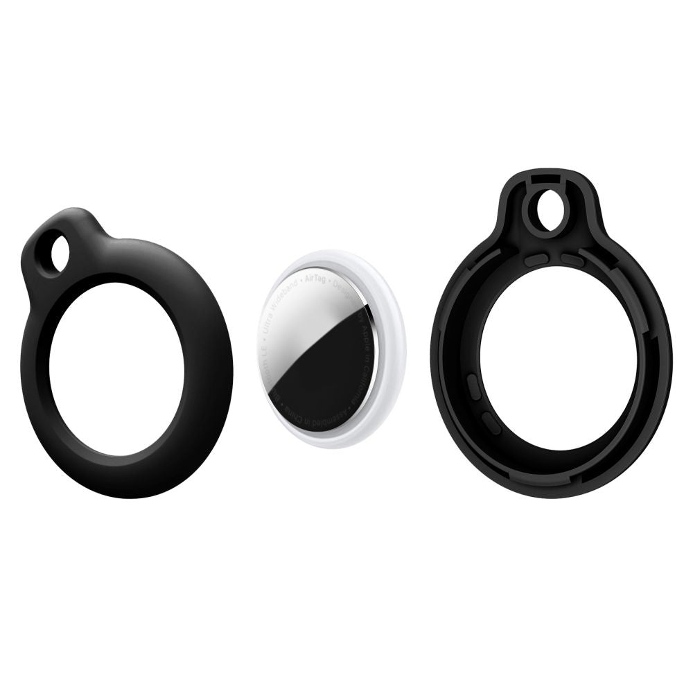 Tech-Protect Rough dėklas su karabinu AirTag – juodas, 2 vnt. -- Apple AirTag