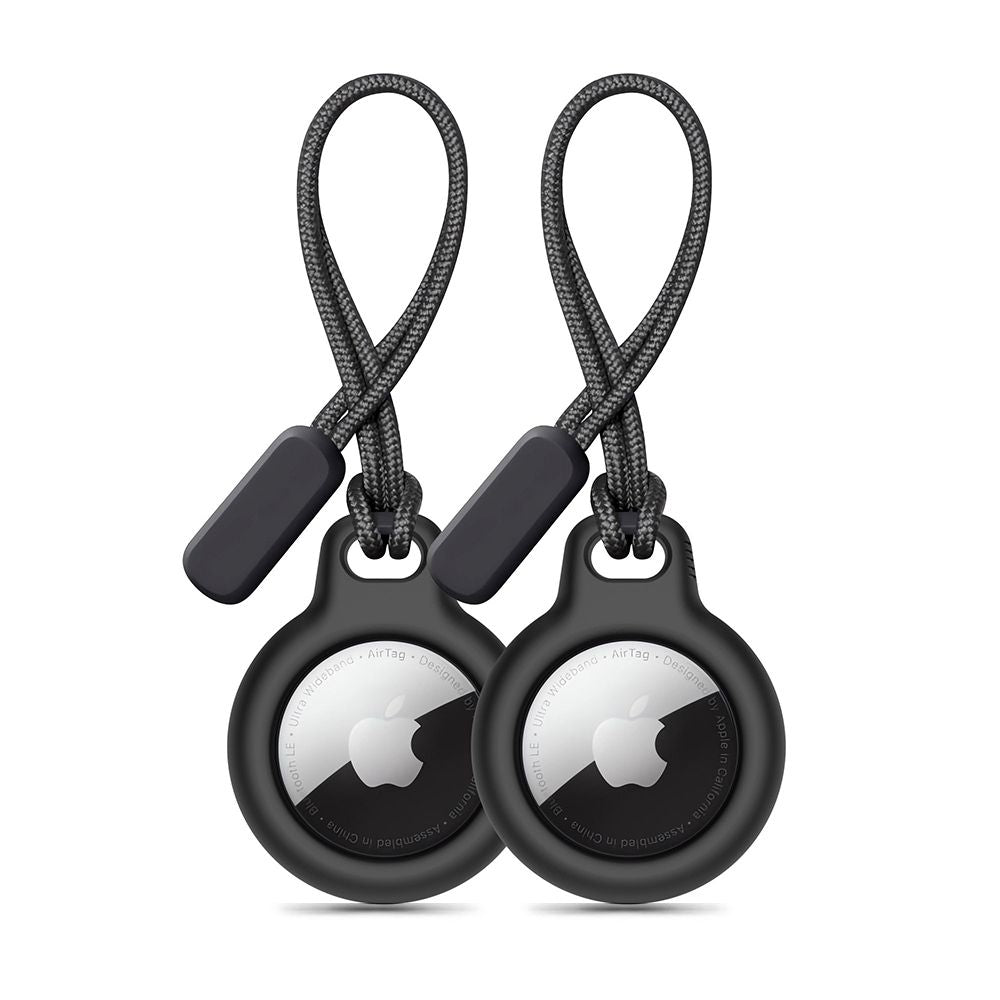 Tech-Protect Rough dėklas su karabinu AirTag – juodas, 2 vnt. -- Apple AirTag