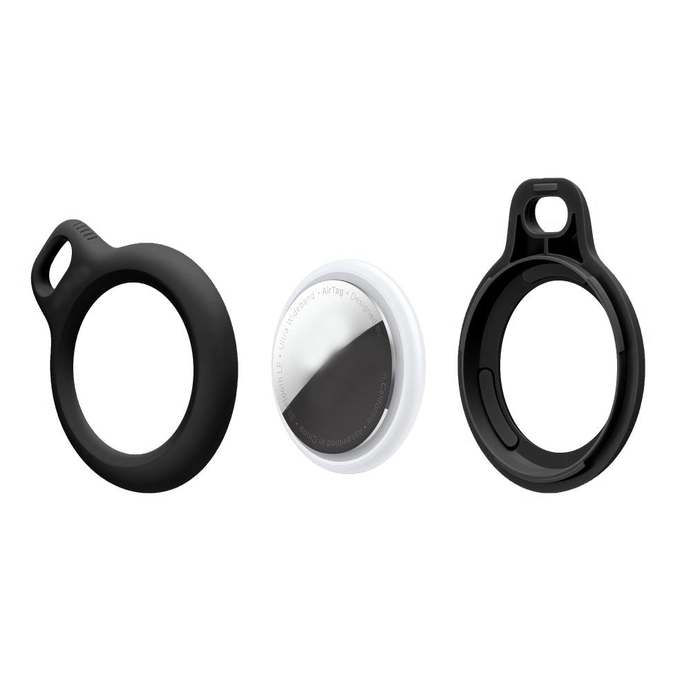 Tech-Protect Rough dėklas su karabinu AirTag – juodas, 2 vnt. -- Apple AirTag